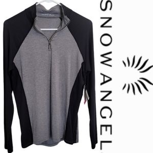 🆕️ Snow Angel Cashmere Base Layer Quarter Zip Contrast Color Popover Top